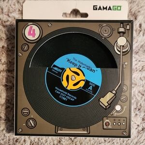 Retro Vinyl Coaster 4  Set - Black